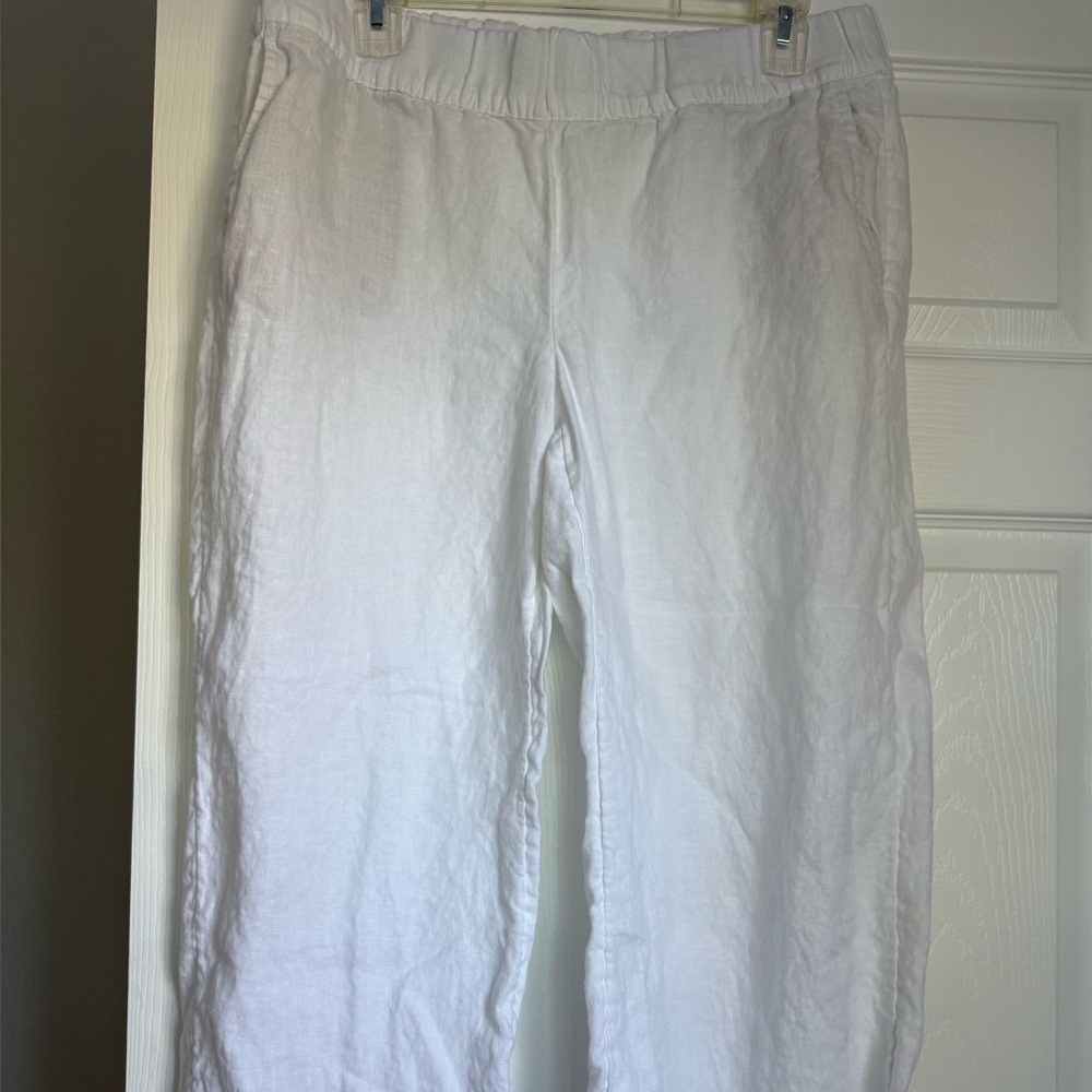 J Jill Pure Jill White Linen Pants M